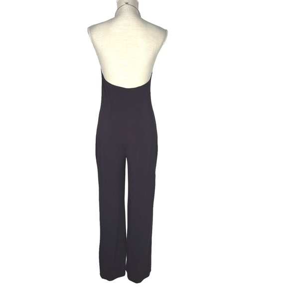 Moda International Warm Purple Choker Neck Open Back Jumpsuit Small - Picture 4 of 11